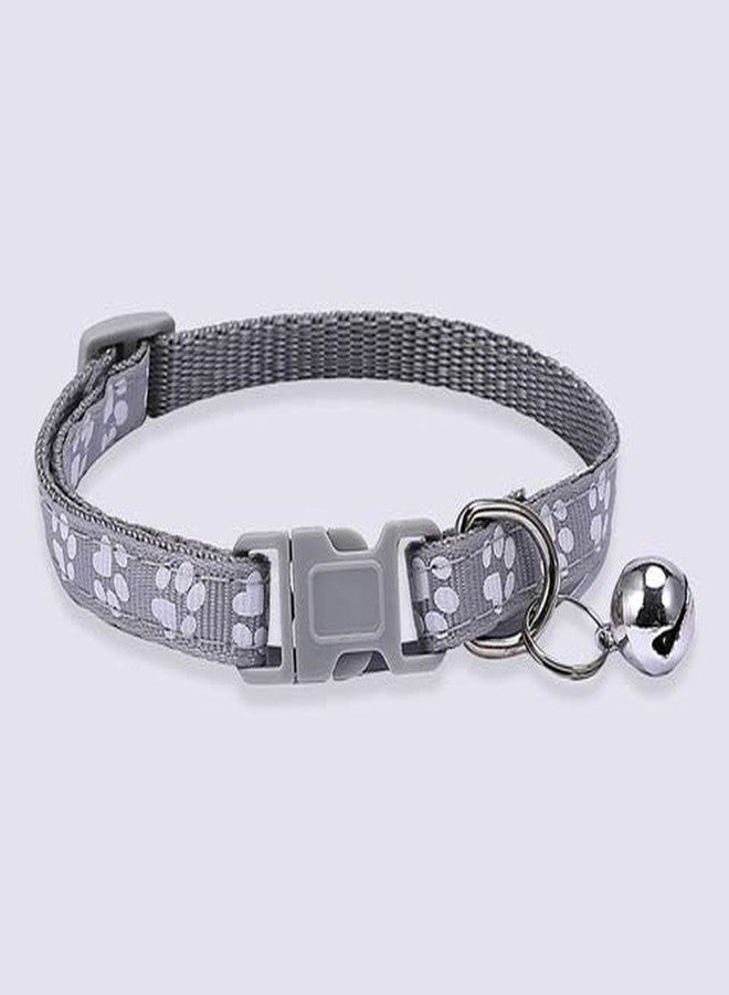 Litvibes Cat Collars Set of 3 with Bell,Kitten and Small Dogs Soft Adjustable Collar Safe,Solid and Protection Breakaway for Cats and Puppies,Cute Kitty Neckband with Paw Print- (Grey,Yellow,Red) - Image 4